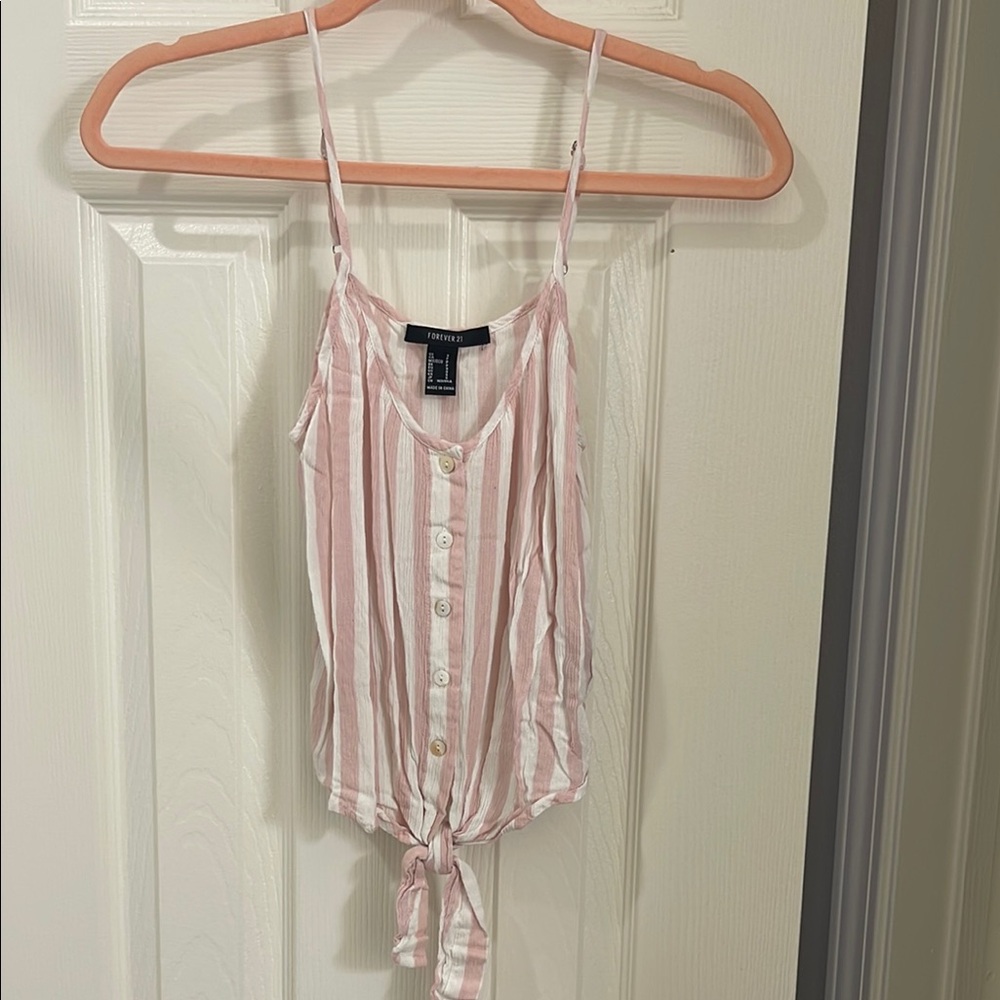 Forever 21 Pink Tie Front Camisole